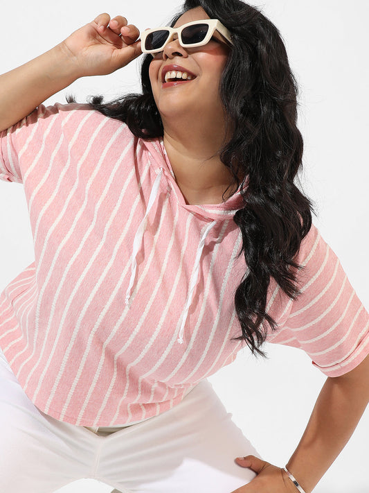 Pink Pinstripe Top