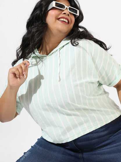 Mint Green Pinstripe Top