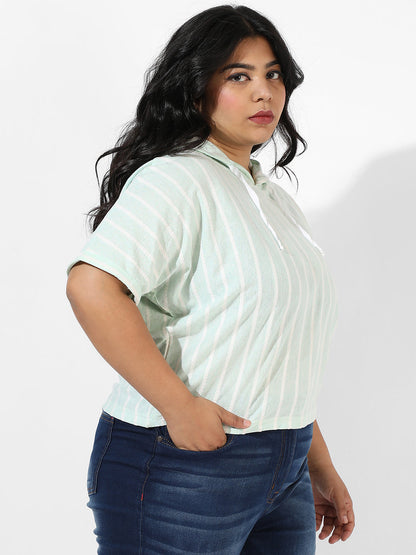 Mint Green Pinstripe Top