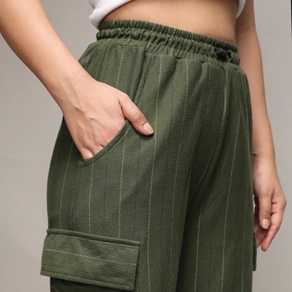 Striped Cargo Parachute Trousers