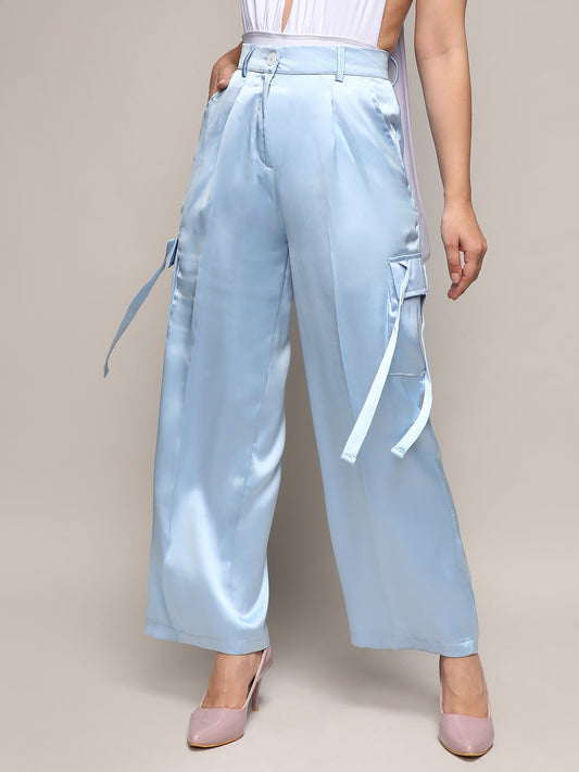Satin Cargo Trousers