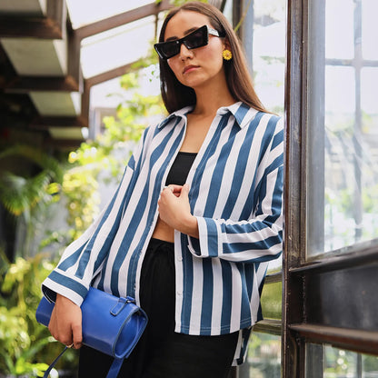 Candy Striped Boyfriend Shirt