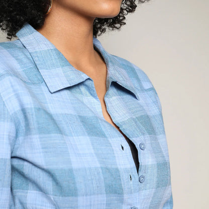 Buffallo Check Cinched Cropped Shirt