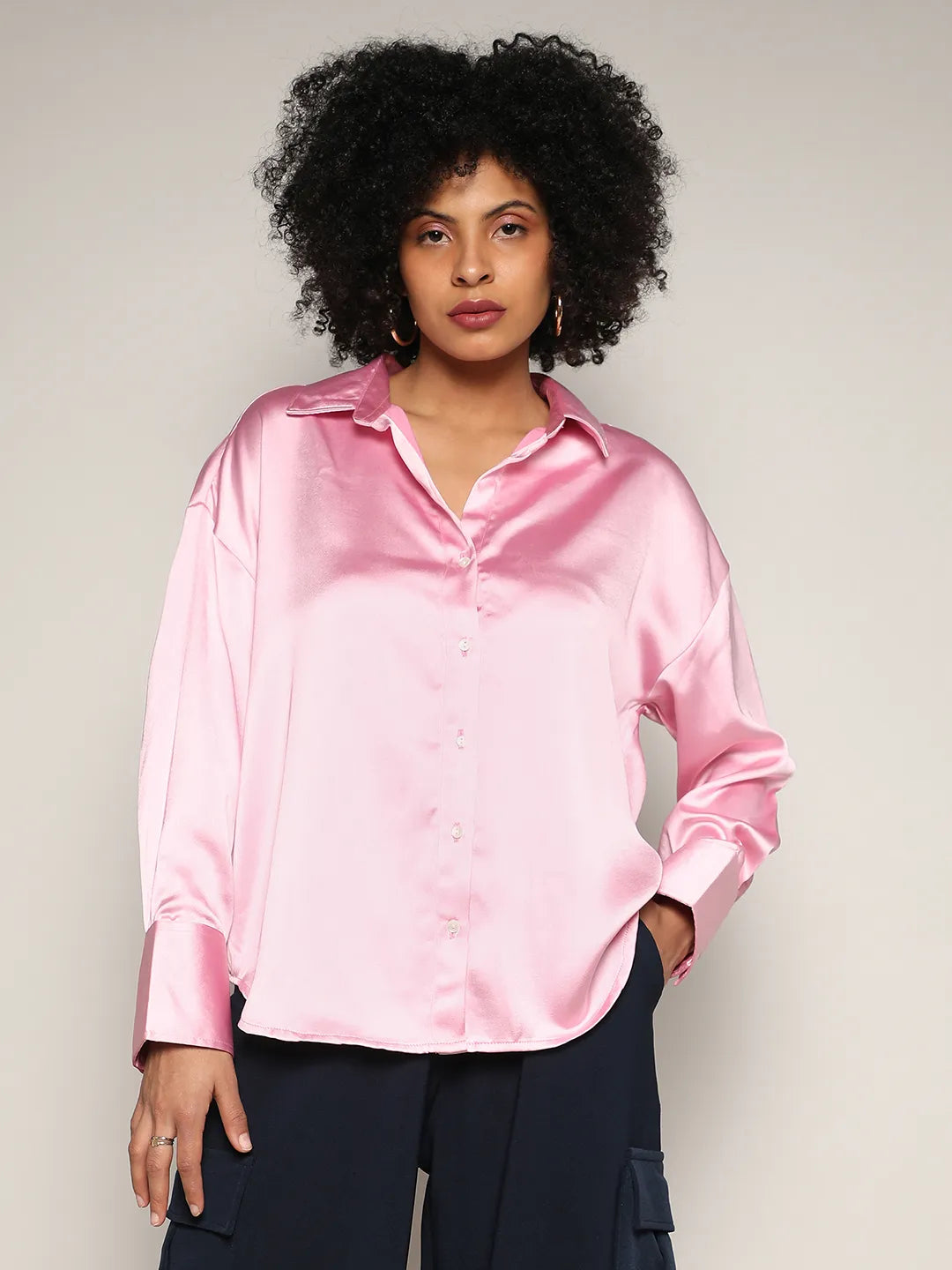 Boxy Satin Shirt