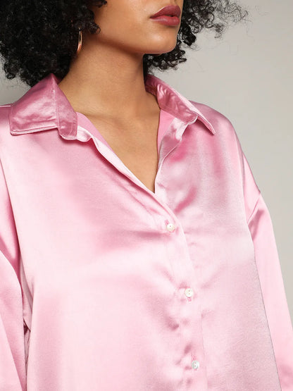 Boxy Satin Shirt