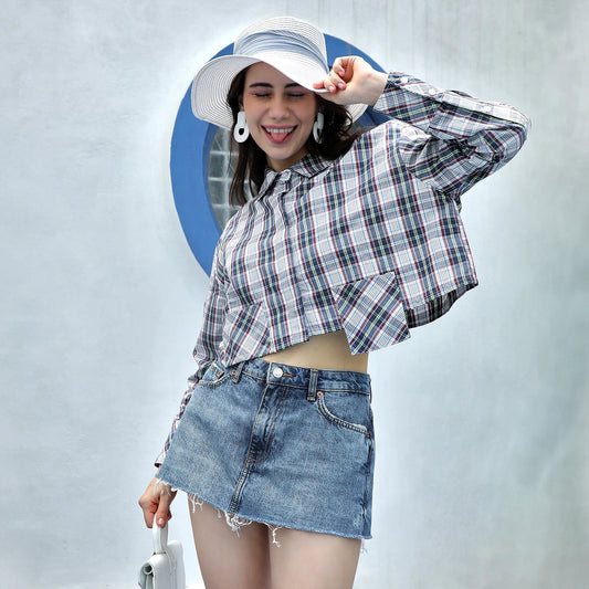Tartan Plaid Crop Shirt