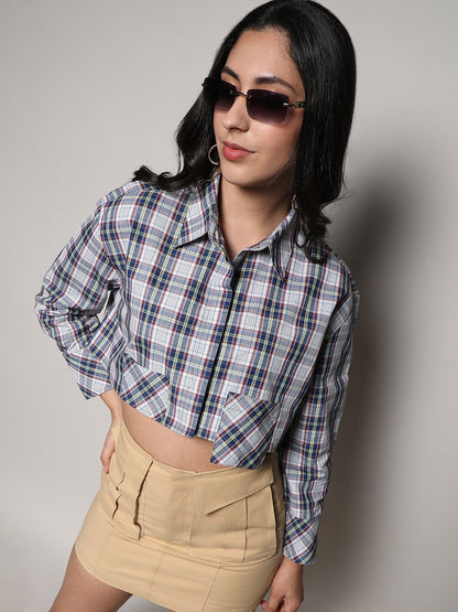 Tartan Plaid Crop Shirt