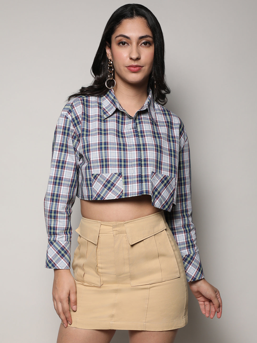 Tartan Plaid Crop Shirt