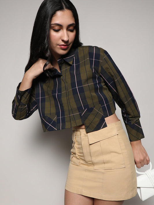 Tartan Plaid Crop Shirt