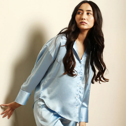 Women's Boxy Satin Shirt