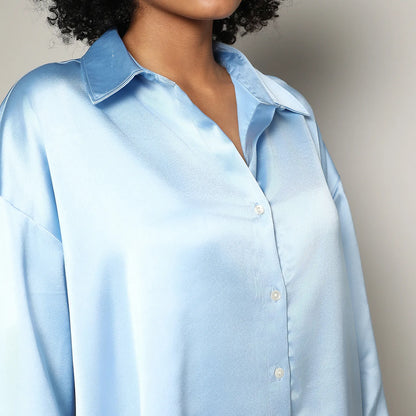 Women's Boxy Satin Shirt