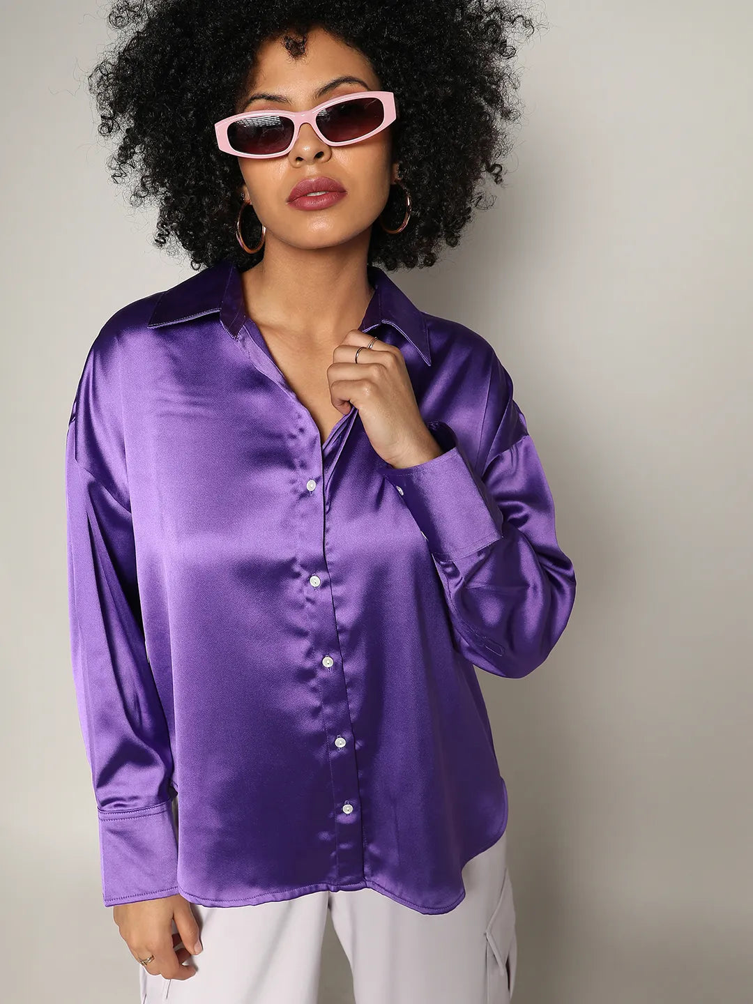 Boxy Satin Shirt