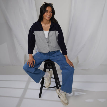 Boxy Contrast Panel Shirt