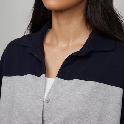 Boxy Contrast Panel Shirt