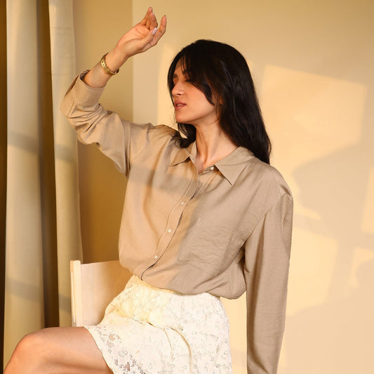 Solid Wrinkled Shirt