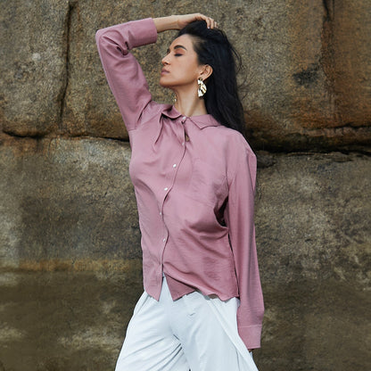 Solid Wrinkled Shirt