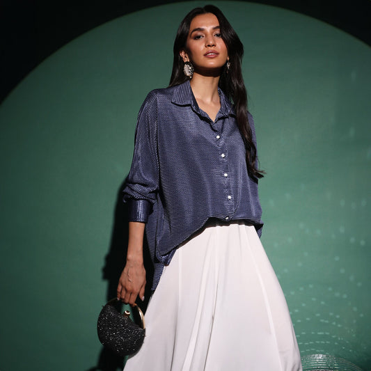 Textured-Pleat Shirt