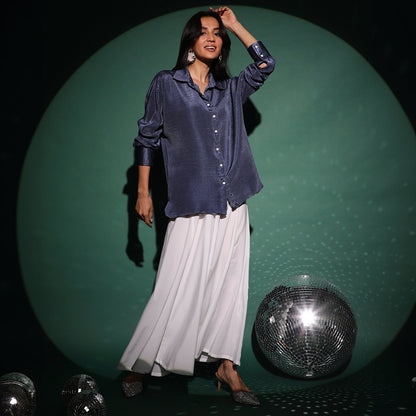 Textured-Pleat Shirt