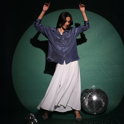 Textured-Pleat Shirt