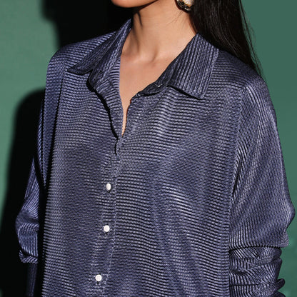 Textured-Pleat Shirt