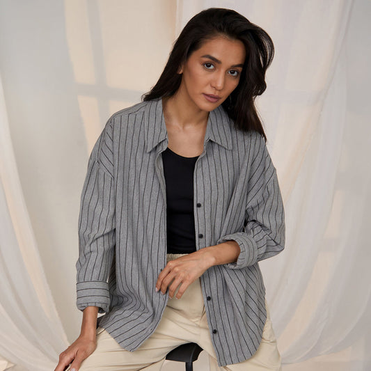 Oversized Pinstriped Shirt