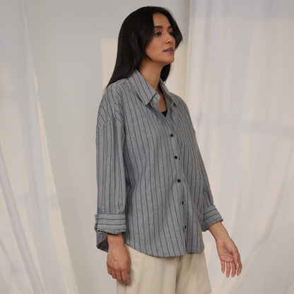 Oversized Pinstriped Shirt