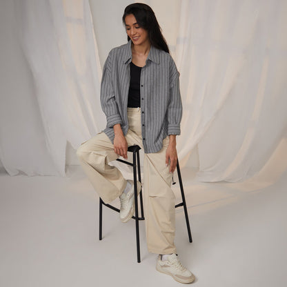 Oversized Pinstriped Shirt