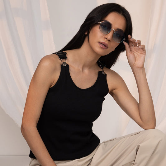 Ribbed Dungree Top
