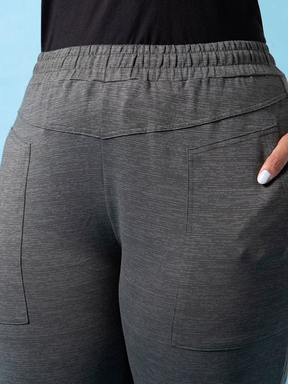 PLUS SIZE WOMEN STYLISH CASUAL GREY JOGGERS