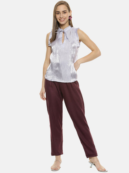 Solid Sleeveless Casual Tops