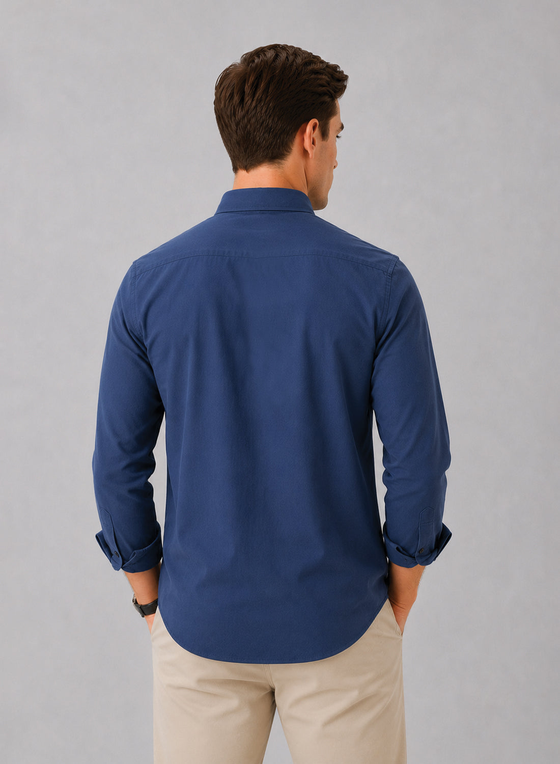 ADRO Premium Oxford Cotton Casual Shirt – Captain'S Blue