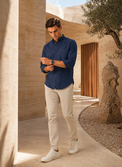 ADRO Premium Oxford Cotton Casual Shirt – Captain'S Blue