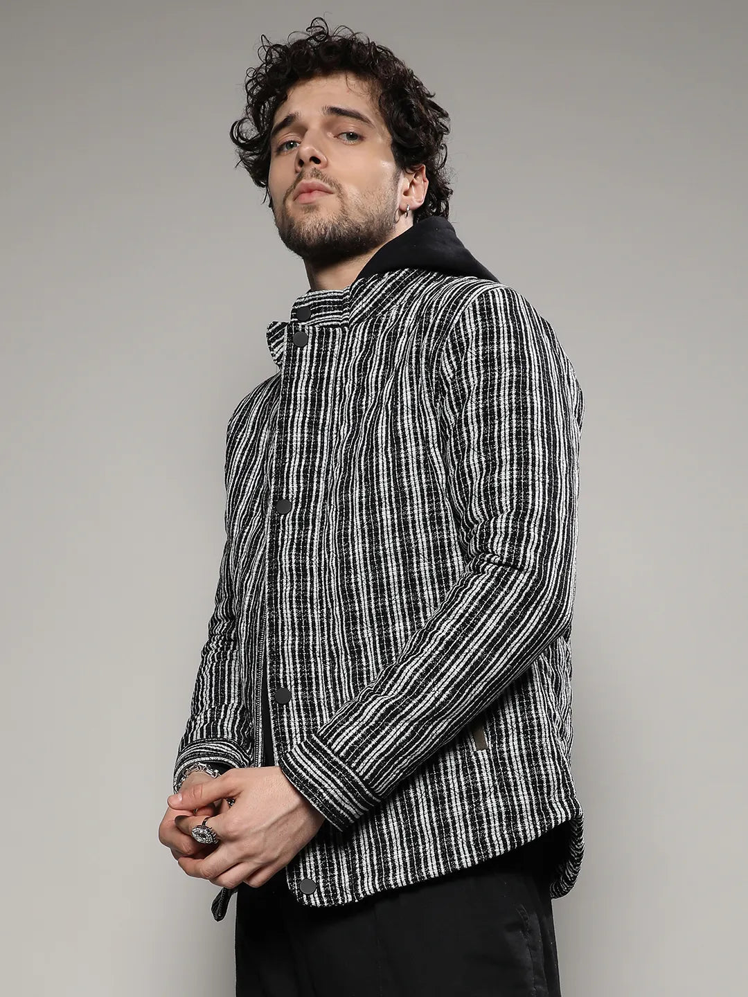Multitrack Striped Quilted Jacket