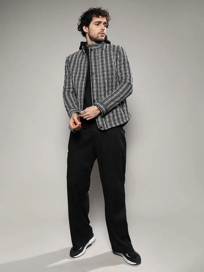 Multitrack Striped Quilted Jacket