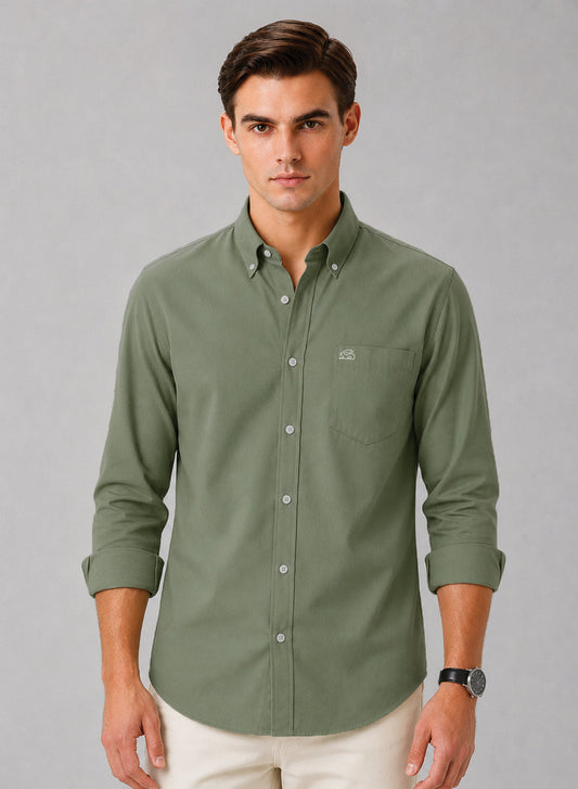 ADRO Premium Oxford Cotton Casual Shirt – Celadon Celadon