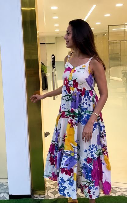 Vibrant Yellow & Blue Summer Sundress