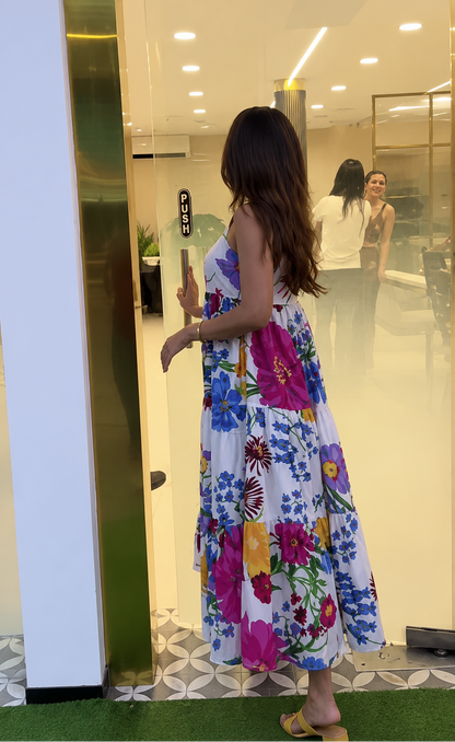 Vibrant Yellow & Blue Summer Sundress