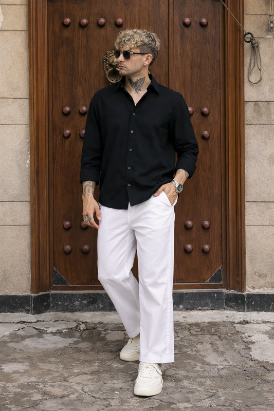 Men Cotton White Pyjama Losse fit Pant
