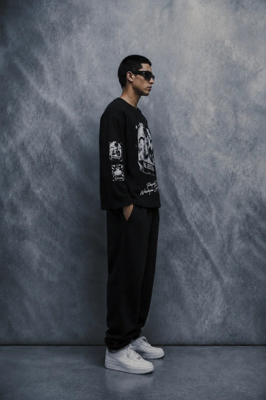 Blessed State Waffle T-shirt-Black