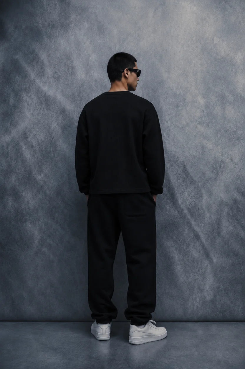 Blessed State Waffle T-shirt-Black