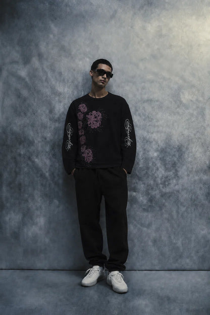 bloom state waffle T shirt-Black