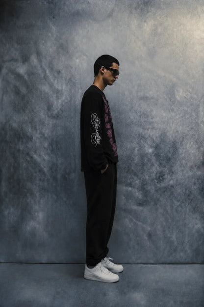 bloom state waffle T shirt-Black