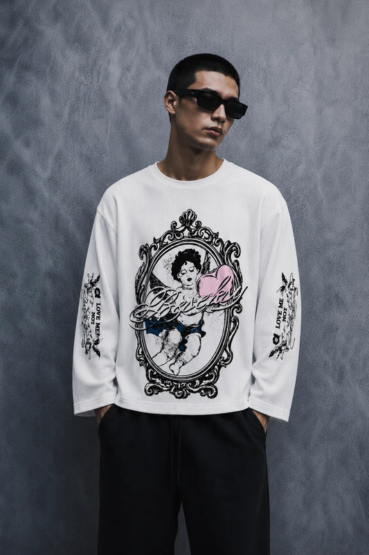cupid state waffle t shirt-White