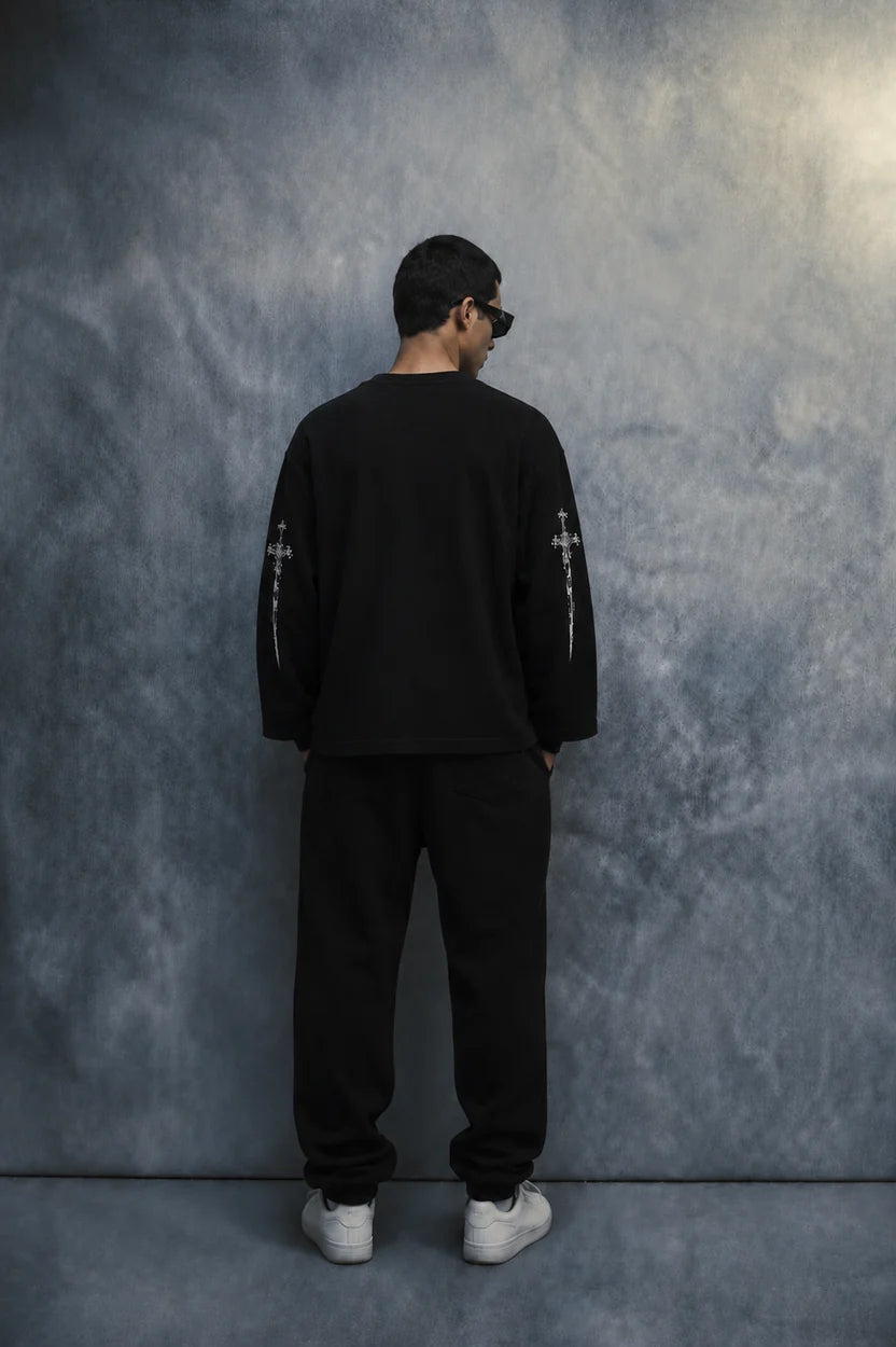 divine judgment waffle t shirt-black
