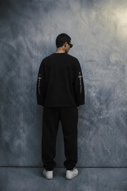 divine judgment waffle t shirt-black