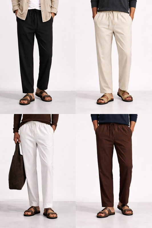 Menâ€™s Premium Linen Pajama Combo â€“ Pack of 4