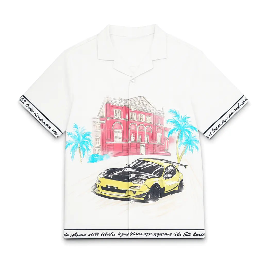 Liberta Racer Printed White Shirt FLYAF