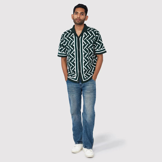Triangle Jacqaurd Knit Shirt SIC