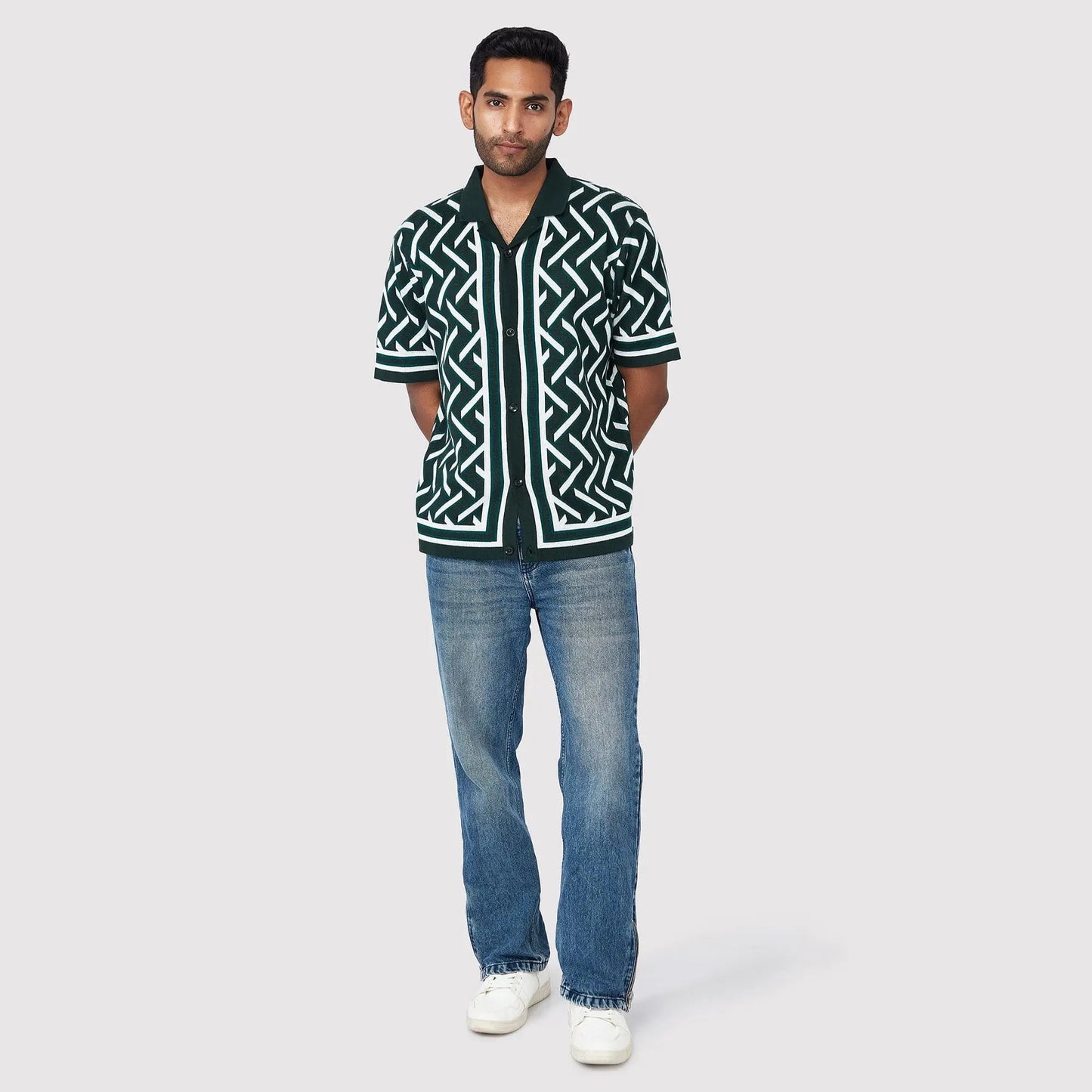 Triangle Jacqaurd Knit Shirt SIC
