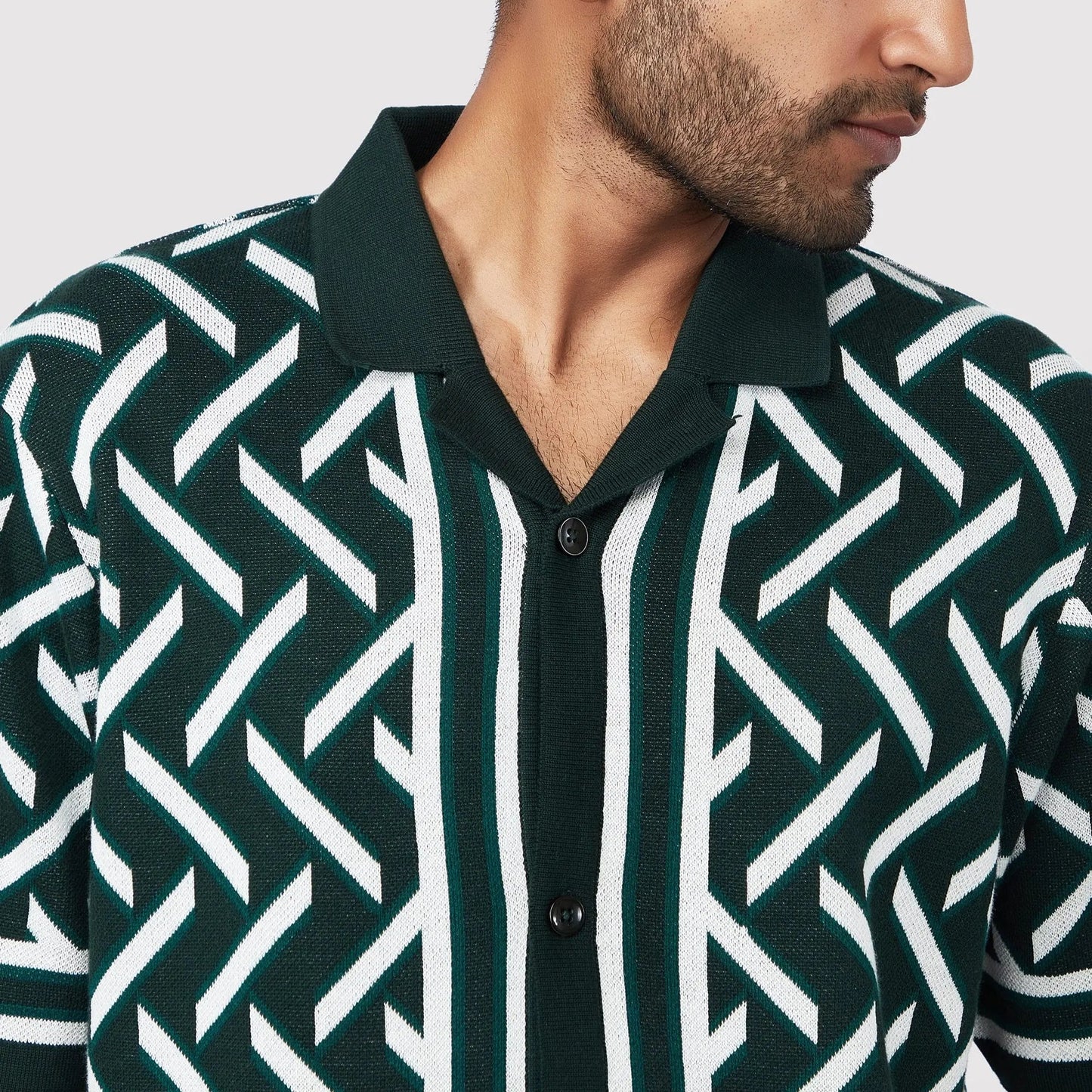 Triangle Jacqaurd Knit Shirt SIC